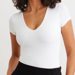 Dynamite white short sleeve bodysuit NWT